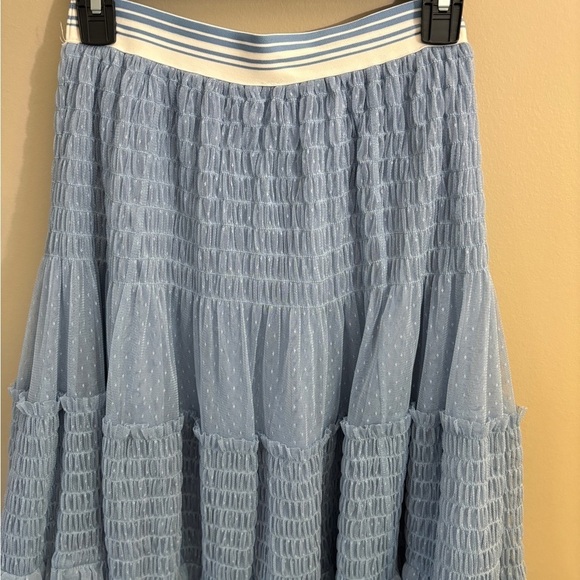 Maeve by Anthropologie Tulle Tiered Midi Skirt Light Blue Women's Size XS - Picture 7 of 12